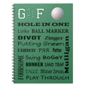 GOLF typography Spiral Notebook