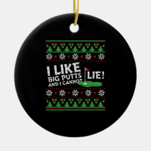 Golf Ugly Christmas Ceramic Tree Decoration