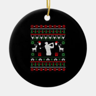 Golf Ugly Christmas Sweater Ceramic Tree Decoration