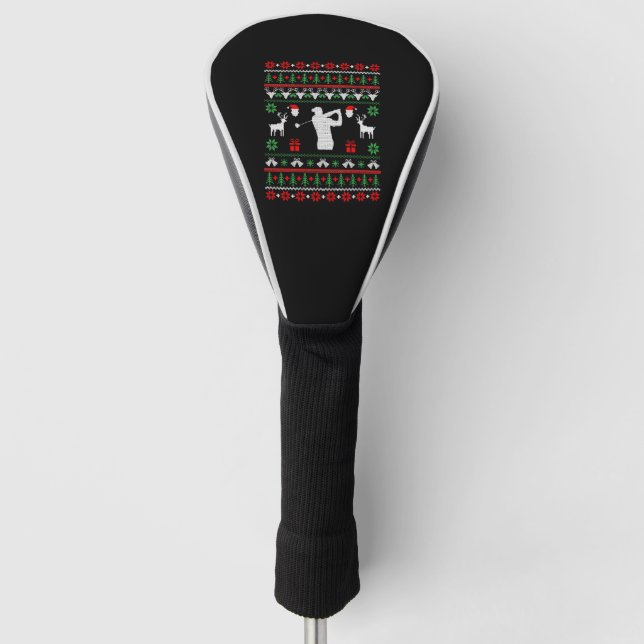 Golf Ugly Christmas Sweater Head Cover (Front)