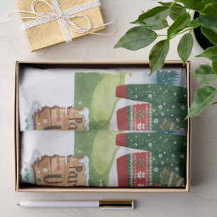 Golf Ugly Sweater Christmas Party with Santa Claus Tissue Paper