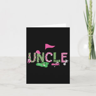 Golf Uncle Pink Hole In One Golf 1st Birthday Girl Card