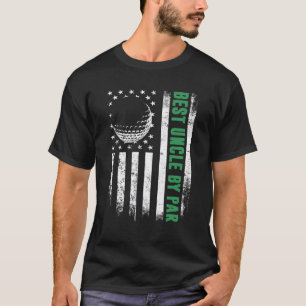 Golf  Usa American Flag Best Uncle By Par T-Shirt