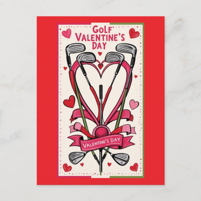 Golf Valentine's Day Card – Tee Up Your Love (Front)