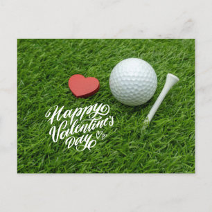 Golf Valentine's Day for Golfer with LOVE Holiday  Postcard