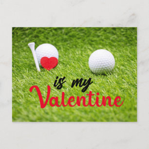 Golf Valentine's Day for Golfer with LOVE Holiday  Postcard