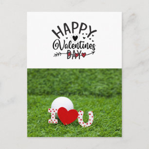 Golf Valentine's Day with golf balls for Golfer Postcard