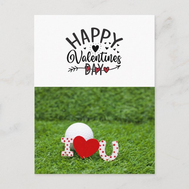 Golf Valentine's Day with golf balls for Golfer Postcard (Front)