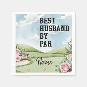 Golf Valentine's to golfer with love you Husband Napkin