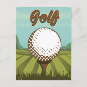 Golf vintage style poster postcard