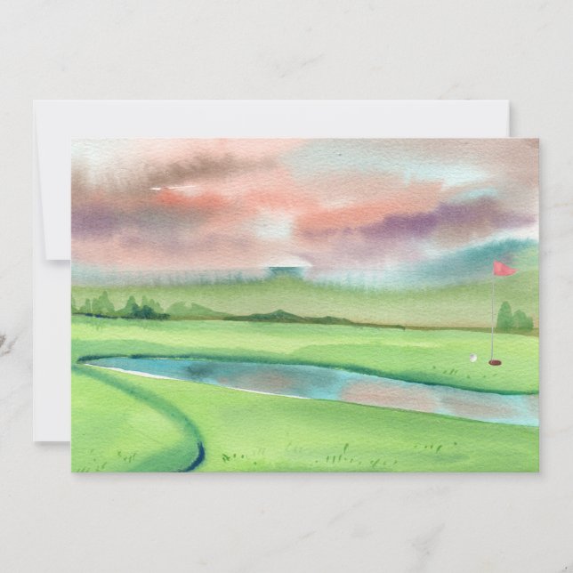 Golf Watercolor Invitation (Front)