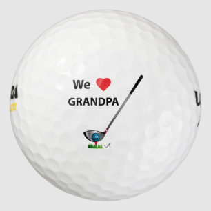 GOLF - We love Grandpa Fathers Day Birthday Gift Golf Balls