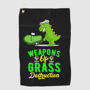 Golf Weapon of Grass Destruction with Dinosaur  Golf Towel