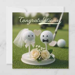 Golf Wedding Congratulations with bride and groom 