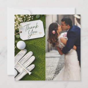 Golf Wedding create your own photo Thank You Card