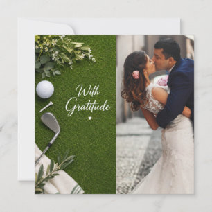 Golf Wedding create your own photo Thank You Card