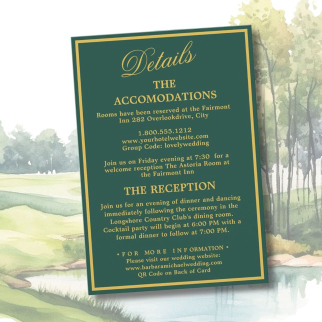 Golf Wedding Details Enclosure Card (Creator Uploaded)