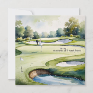 Golf wedding for celebrating with us thank you card