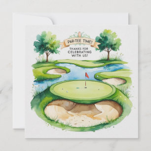 Golf wedding for celebrating with us thank you card