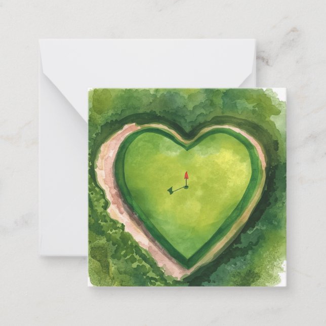 Golf wedding golf heart shape  card (Front)
