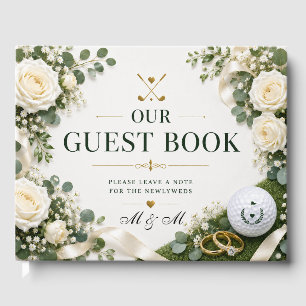Golf Wedding Guest Book White Roses