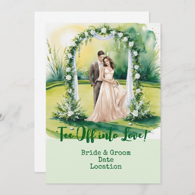 Golf Wedding on the golf course Invitation (Front/Back)