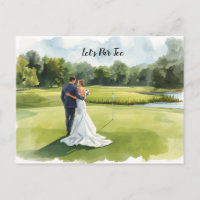 Golf Wedding Party with bride and groom