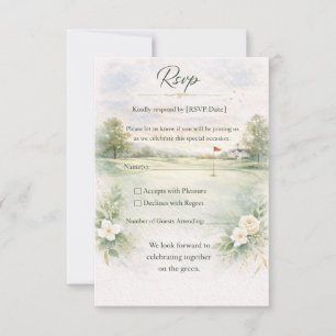Golf Wedding RSVP Card   Teeing Off Forever