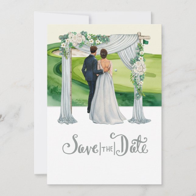 Golf Wedding Save the Date Golf themed  Invitation (Front)