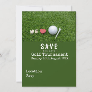 Golf Wedding Save the Date Invitation Card golfer