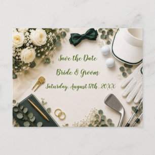Golf Wedding Save the Date Invitation Postcard