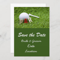 Golf Wedding save the date par to pair with ball