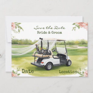 Golf Wedding save the date with love golfer Invitation