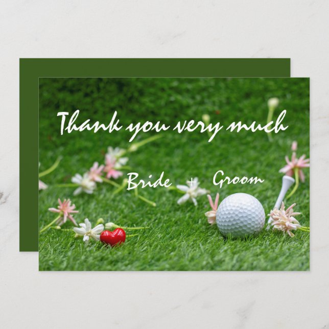Golf Wedding thank you card (Front/Back)