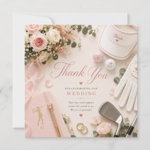 Golf Wedding Thank You Card