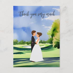 Golf wedding Thank you card for golfer