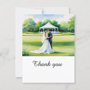 Golf Wedding Thank you card for Golfer watercolor