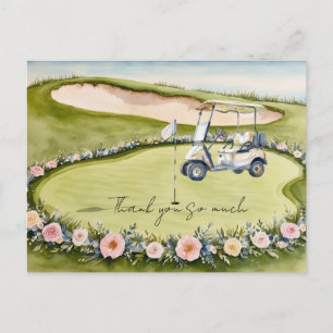 Golf wedding thank you card golf course watercolor