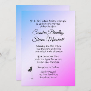 Golf Wedding Theme Purple Invitations