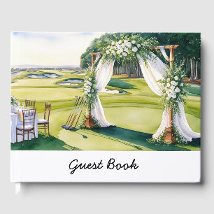 Golf Wedding themed for Golfer on putting green Guest Book