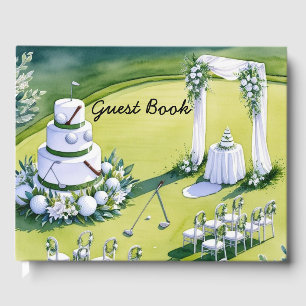 Golf Wedding themed for Golfer on putting green Guest Book