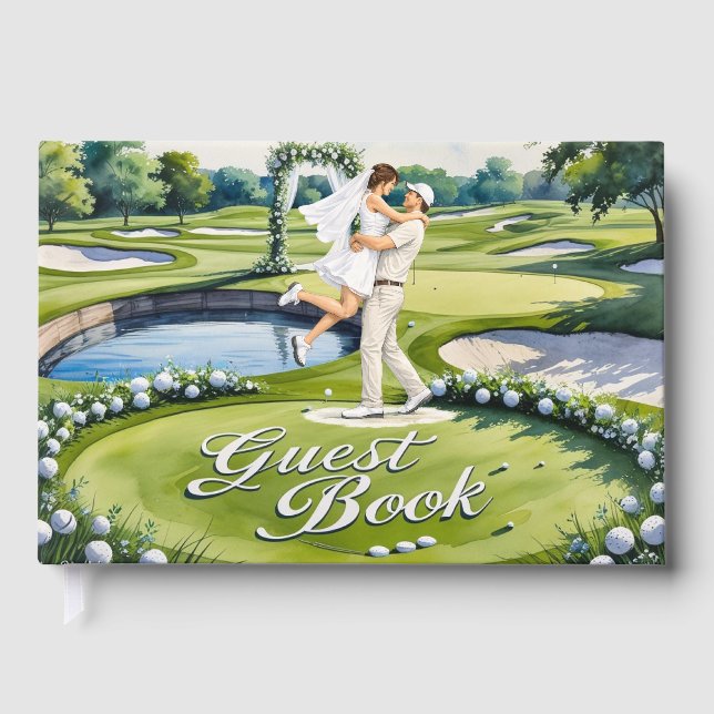  Golf Wedding Themed Guest Book (Front)