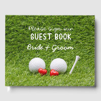Golf Wedding two golf balls on green with love 