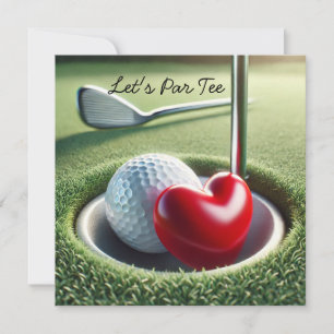 Golf WEDDING with golf ball on putting green  Invitation