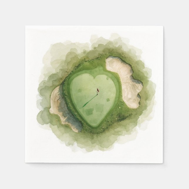 Golf wedding with heart shape napkin (Front)
