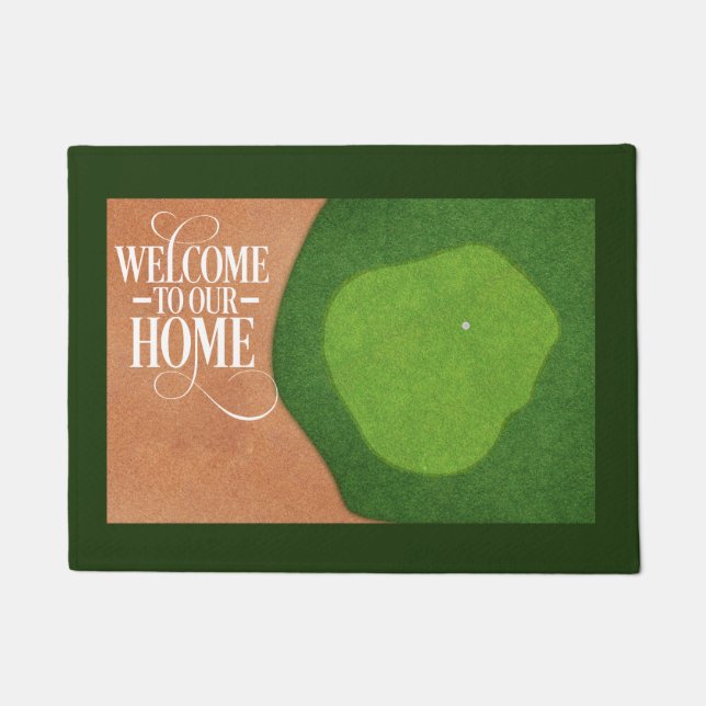 Golf Welcome  door mat   golf course for golfer (Front)