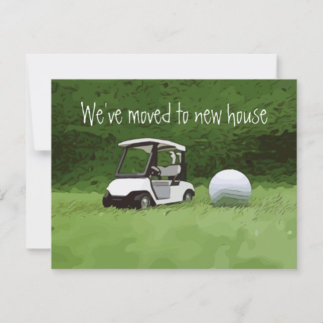 Golf we've moved to new house with golf on green announcement (Front)