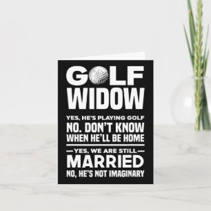 Golf Widow Funny Golfing Golfer Wife  Card
