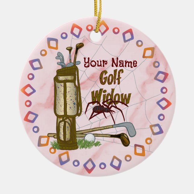 Golf Widow golf Ceramic Tree Decoration (Front)