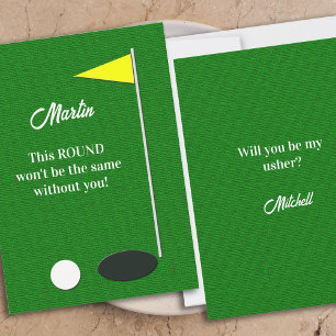 Golf Will You Be My Usher Proposal Cards